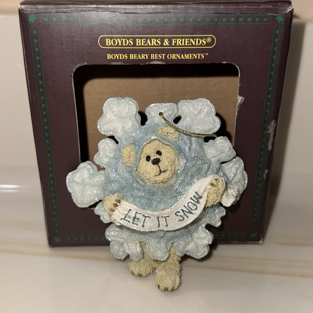 Collectible Boyds Bears “Let it Snow” Ornament